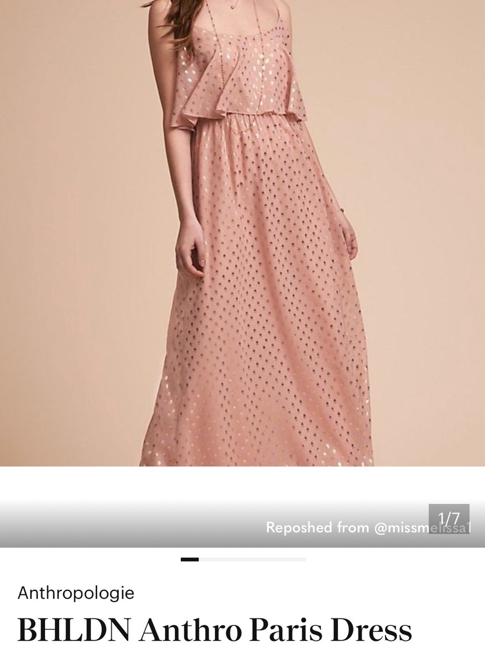 BHLDN Anthropologie Paris Dress